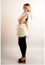 Oversized Faux Fur Gilet in White