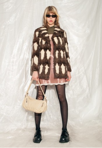 Vintage Fur Coat 70s Real Fur Jacket in Brown