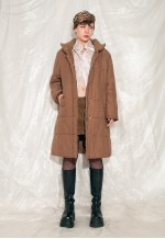 Vintage Puffer Coat Y2K Chunky Overcoat in Brown