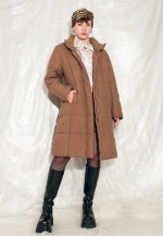 Vintage Puffer Coat Y2K Chunky Overcoat in Brown