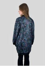 80's Gila Grunert Vintage Blue Metallic Textured Jacket
