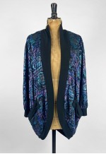 80's Gila Grunert Vintage Blue Metallic Textured Jacket