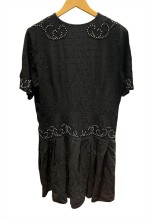 Black beaded heavy pleated skirt dress