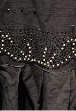Black beaded heavy pleated skirt dress
