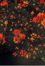 70's Vintage Black Short Sleeve Floral Maxi Dress