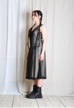 Y2K Beige Black Grunge Sheer Mesh V-Neck Midi Dress