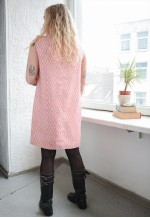 Vintage 60's Pink Abstract Print Pleated Top Mini Dress