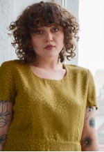 Vintage Mustard Mini Short Sleeved Dress