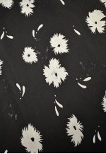 70's Ladies Vintage Black and White Floral Printed Dress
