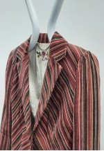 00s Striped Corduroy Blazer Burgundy