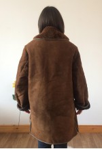 Vintage 70s Chocolate Brown Sheepskin Coat Jacket