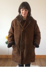 Vintage 70s Chocolate Brown Sheepskin Coat Jacket
