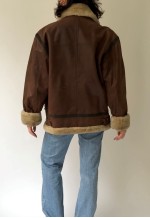 Vintage Brown Shearling Style Jacket