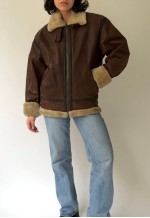 Vintage Brown Shearling Style Jacket