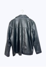 Vintage Black Leather 90s Bomber Jacket
