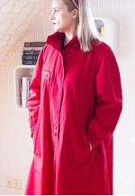 Bright red A line warm vintage jacket