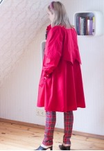 Bright red A line warm vintage jacket