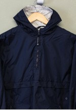 Vintage Charles River Windbreaker Navy Quarter Zip Hooded