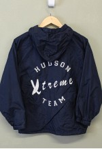 Vintage Charles River Windbreaker Navy Quarter Zip Hooded