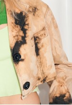 Reworked Vintage Crop Blazer Y2K Tie-dye Shacket