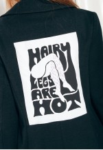 Reworked Vintage Blazer 60s Feminist Hairy Leg Graphic Jacke