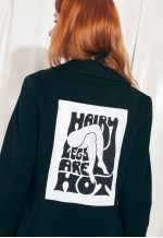Reworked Vintage Blazer 60s Feminist Hairy Leg Graphic Jacke