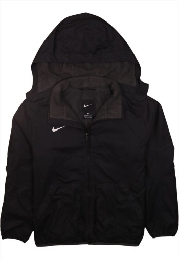 Vintage 90's Windbreaker Swoosh Full Zip Up Black