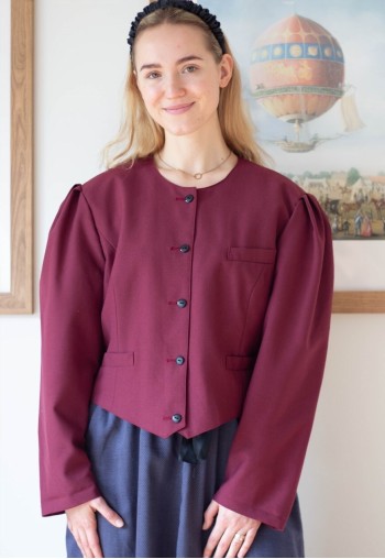 Dark red burgundy short vintage jacket