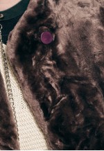 Vintage Faux Fur Jacket 80s Plush Fluffy Teddy Coat in Brown