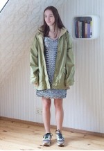 Light green vintage bomber parka jacket