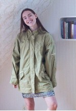 Light green vintage bomber parka jacket