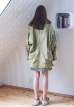 Light green vintage bomber parka jacket