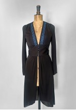 70's Vintage Black Blue Diamante Long Sleeve Jacket