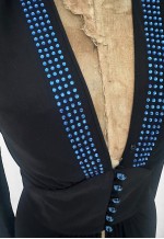 70's Vintage Black Blue Diamante Long Sleeve Jacket