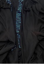 70's Vintage Black Blue Diamante Long Sleeve Jacket