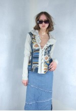 Vintage 90's short button abstract funky cool blazer jacket